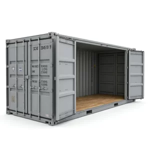 20ft Open Side Container – One-Trip – Gray